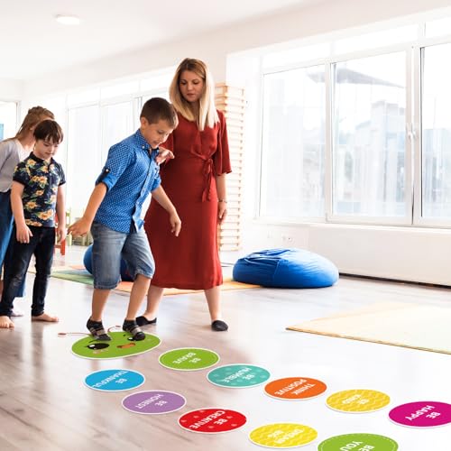 Caterpillar Hopscotch Floor Decals - 11 Sheets of Inspirational Classroom Stickers