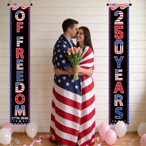 USA 250th Anniversary Patriotic Porch Banners - 2-Piece Set