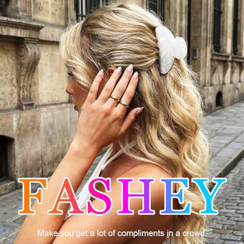 Fashey Acrylic Hair Claw Clip Medium Non-Slip Hair Accessory for Thick Hair