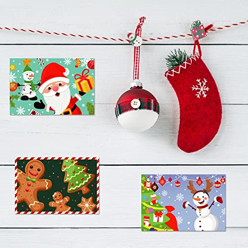 Santa Claus Postcards Set - 80 Note Cards for Kids & Adults, 4x6 Inches