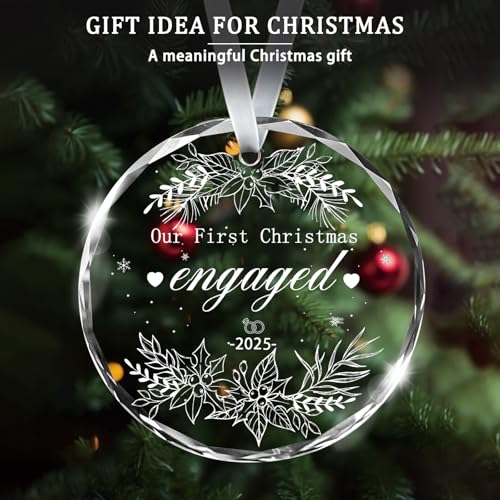First Christmas Married Ornament 2025 - Mr & Mrs Glass Decor