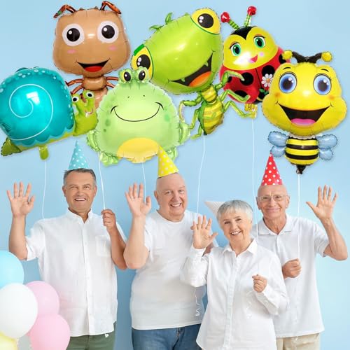 6-Piece Insect and Animal Foil Balloon Set for Garden Themed Parties