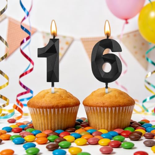 3D Number 13 Birthday Candles - Diamond Shape Cake Toppers