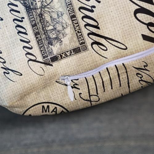 Emvency 18x18 Inch Paris French Script Throw Pillow Cover