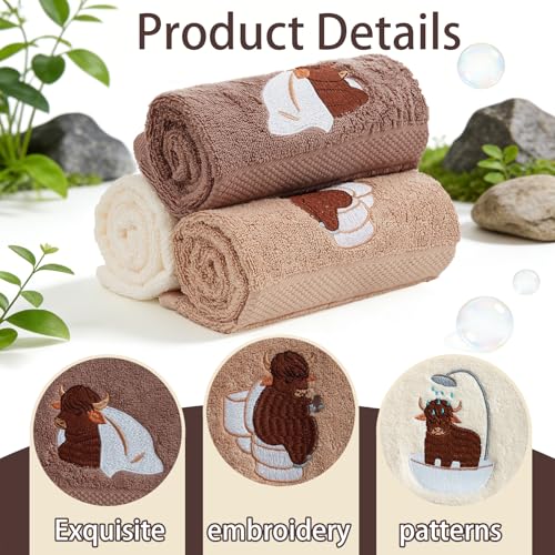 Dark Brown 3-Pack Cotton Hand Towels - Soft & Absorbent 13x29