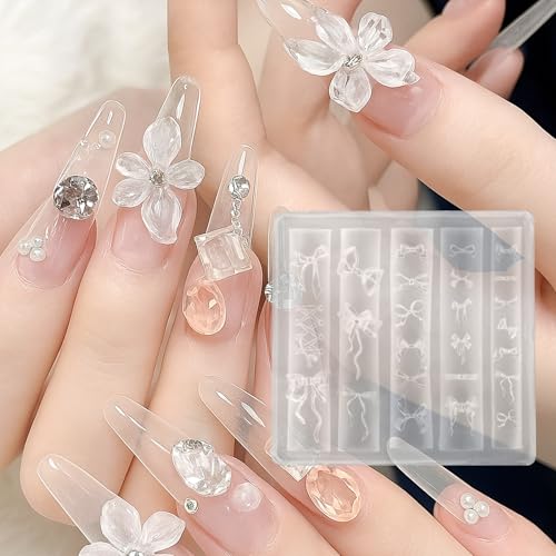 Sinbana 3D Silicone Bow Nail Art Mold - Bow-Knot Manicure Stencil Template