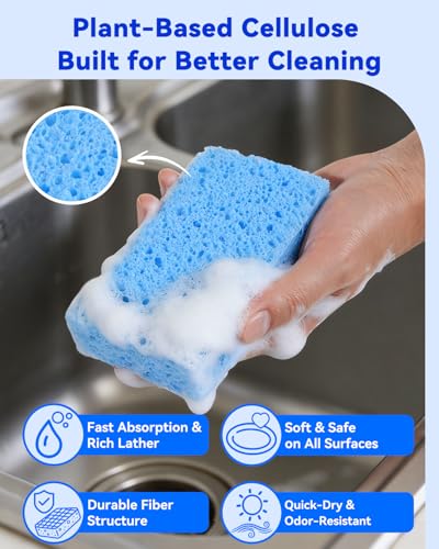 Temede 12-Count Heavy Duty Non-Scratch Kitchen Sponges