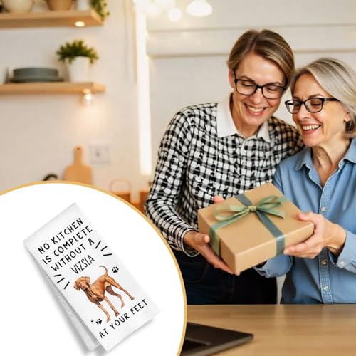 Vizsla Hand Towels - Funny Dog Lover Kitchen & Bathroom Decor - Casual Variation, 16x24 Inches