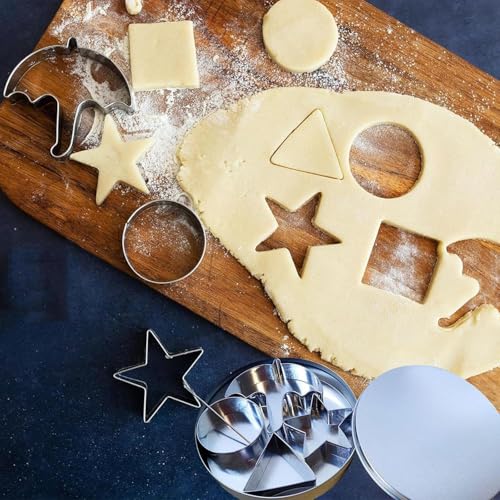 Stainless Steel Cookie Cutters Set - 6 Fun Shapes for Baking