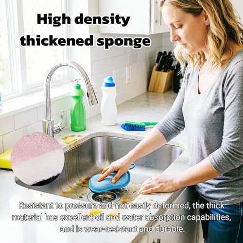Heavy Duty Reusable Microfiber Kitchen Sponge Double-Sided Cleaning Pad