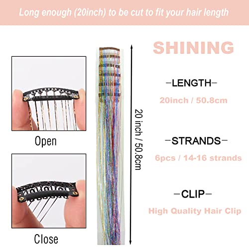 La Bella 47" Heat-Resistant Hair Tinsel Extensions - Gold Sparkle Silk
