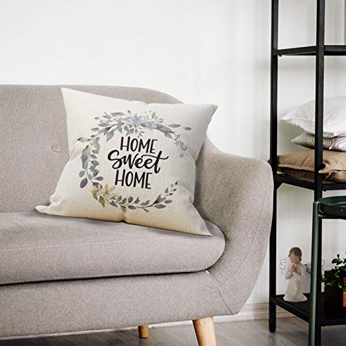 Mancheng-zi Home Sweet Home Pillow Cover 18x18, Color-1