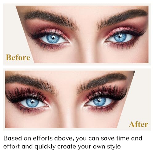 B&Qaugen DIY Lash Clusters Mixed Tray Wispy Individual Eyelash Extensions