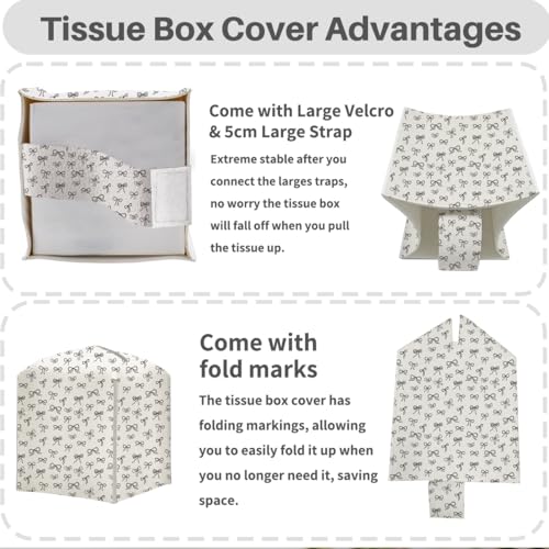 Stylish PU Leather Tissue Box Cover with Velcro - 5x5 Inch