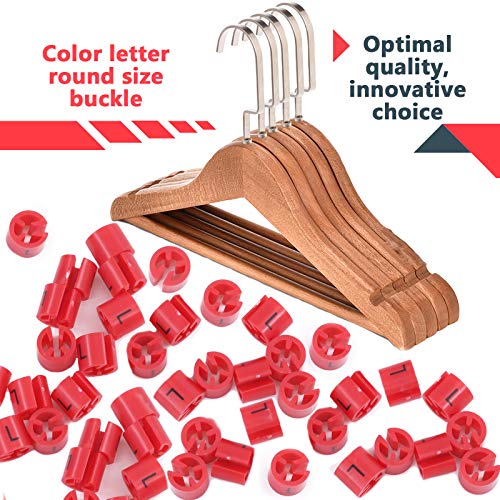 Swpeet 150Pcs Size L Red Plastic Hanger Size Markers for Clothing Racks