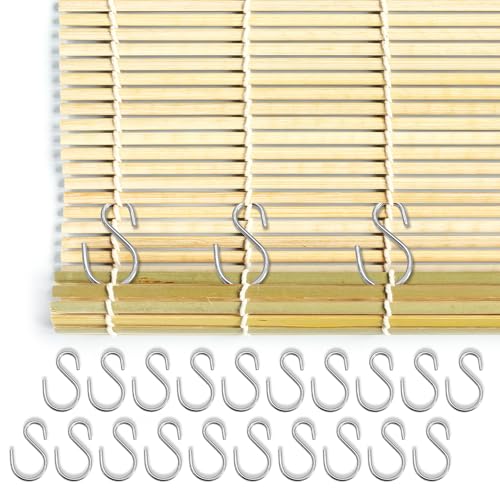 20 Metal Clips for Bamboo Blinds - Adjustable Hooks for Wicker Shades