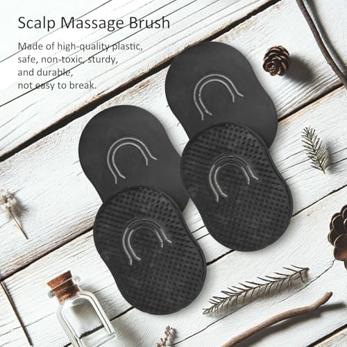 Jaasuee 4-Pack Pocket Palm Combs - Portable Scalp Massager & Shampoo Brush