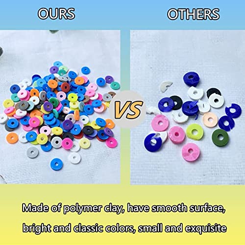 2000pcs Rainbow Polymer Clay Beads for Jewelry Making - 6mm Heishi
