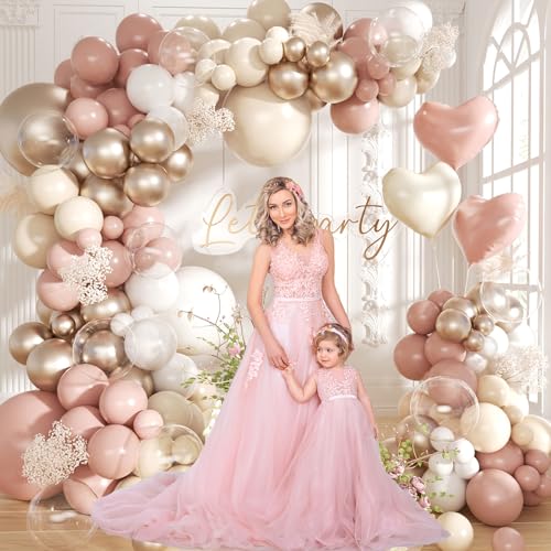 Dusty Pink Balloon Arch Kit | 145Pcs for Baby Shower & Parties