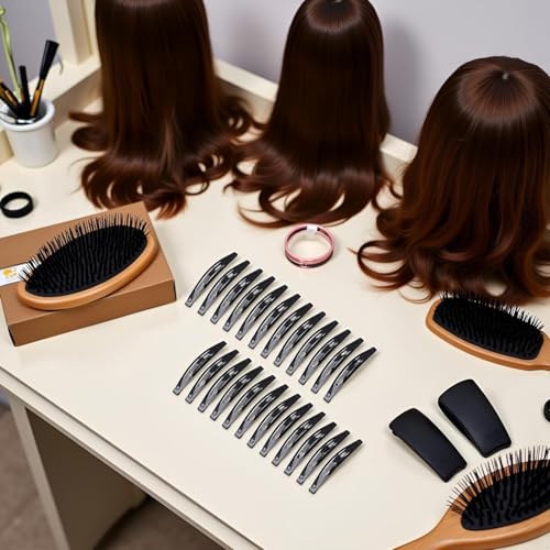 Large Metal Snap Hair Clips 24Pcs Black No-Slip Styling Barrettes