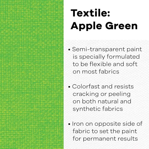 Jacquard Textile Color Fabric Paint - Apple Green, 8 Oz Permanent Paint