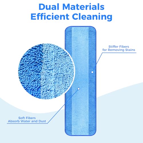 4-Pack 18-Inch Microfiber Mop Pads - Washable Replacement for Bona Mops