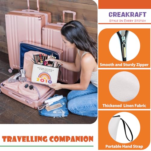 Creakraft 16th Birthday Makeup Bag Linen Travel Cosmetic Pouch