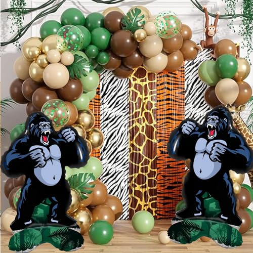4PCS Gorilla Foil Balloons for Jungle Animal Theme Party