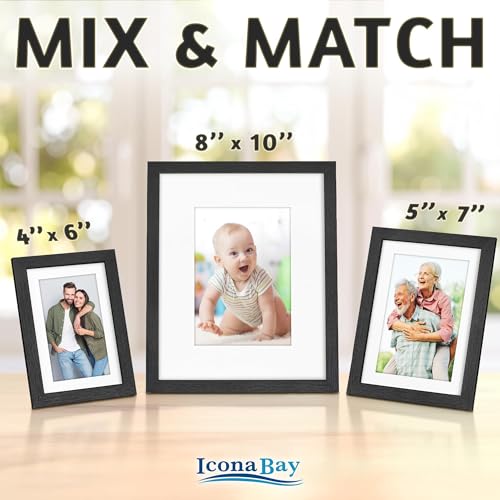 Icona Bay 4x6 Black Balsam Photo Frame with Removable Mat