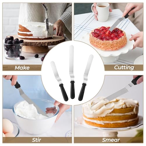 KEKEGO Icing Spatula Set - 3 Sizes, Offset Design for Cake Frosting