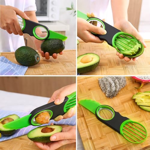 Stainless Steel Avocado Slicer, Corer & Paring Knife Set - 3-in-1 Kitchen Tool