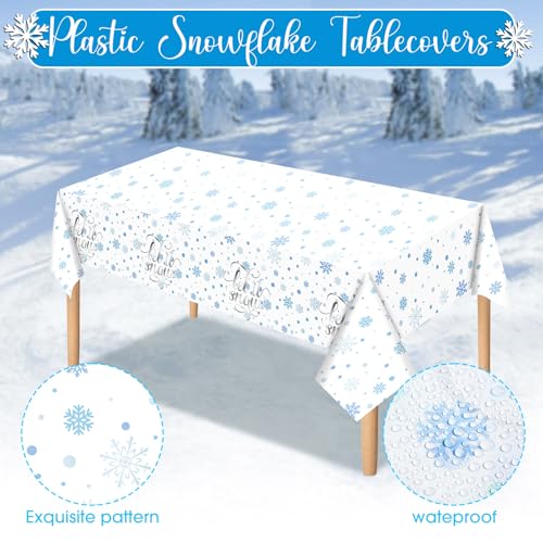 352 Pcs Snowflake Winter Party Tableware Set - Silver - Disposable Dinnerware for 50 Guests