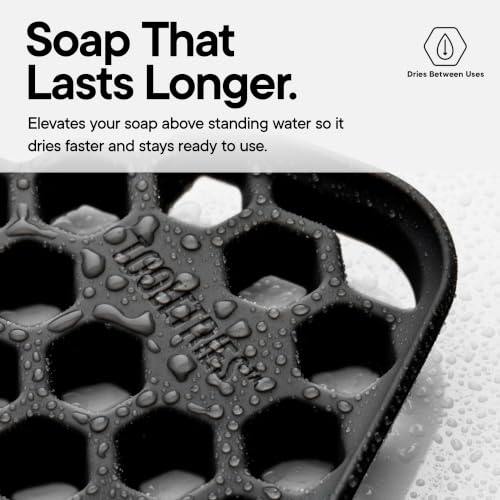 TOOLETRIES The Duke Silicone Soap Dish - Charcoal Self-Draining Holder