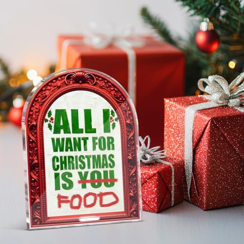 Funny Christmas Table Sign Acrylic Holiday Centerpiece Decor