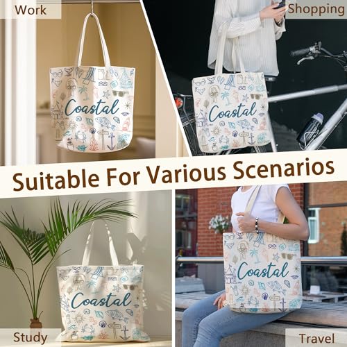 Bgohrd Reusable Tote Bag for Women and Men Work Shopping Grocery