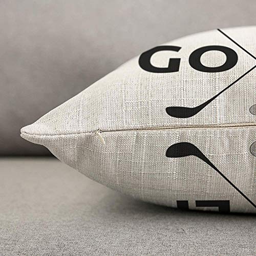 HOSNYE Golf Symbol Throw Pillow Cover - Linen Fabric, 12x20 inch