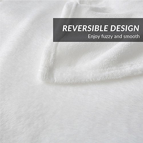 Bedsure GentleSoft Fleece Blanket Queen Size - Soft White 90x90