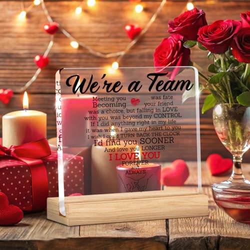 Love Heart Acrylic Sign for Couples - Romantic Desk Decor Plaque
