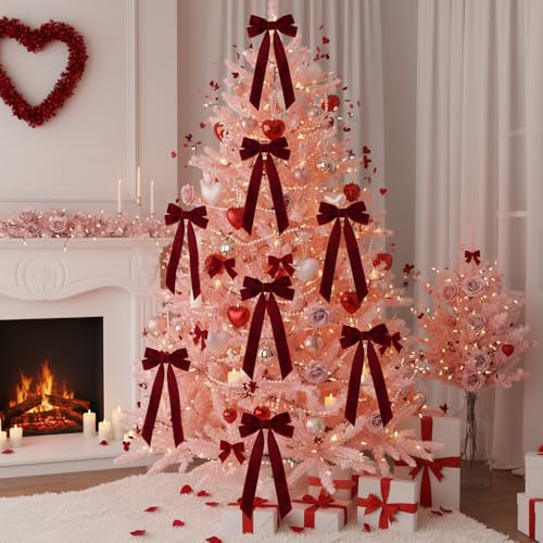 DONGKER 12PCS Velvet Wedding Decorative Bows - Elegant 8.7" x 5.1"