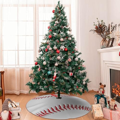 36 Inch Baseball Christmas Tree Skirt - Winter Snow Holiday Decor - Variation of THIS listing