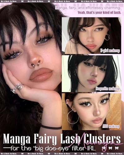 wtvane Manga Lash Clusters Wispy DIY Eyelash Extensions 10-14mm
