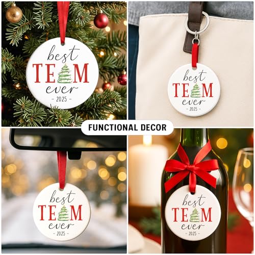 Team Appreciation Christmas Ornament - Double-Sided Ceramic Gift