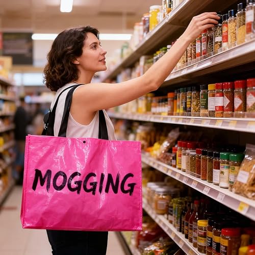Heavy Duty Reusable Shopping Tote Bag for Women - Pink MOGGING