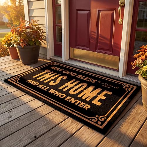 Funny Welcome Door Mat | Durable Indoor/Outdoor Rubber Doormat 30"x17"