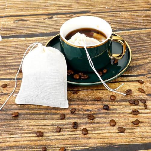 Reusable Cotton Spice & Tea Bags 30pcs 3x4 Inch Drawstring Mesh Sachets