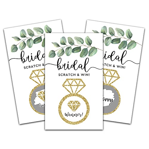 Eucalyptus Greenery Bridal Shower Scratch Off Game Cards - 50 Pack