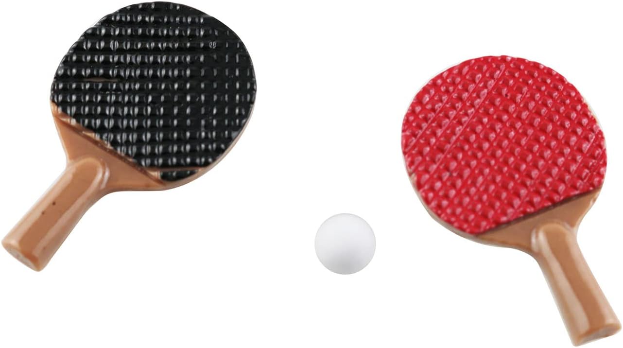 TAODAN Mini Table Tennis Racket Set - 3-in-1 Dollhouse Ping-Pong Toys (2 Rackets, 1 Ball)
