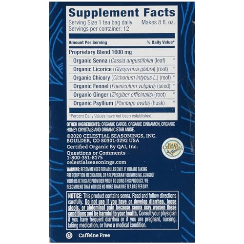 Celestial Seasonings Organic Carob Licorice Herbal Tea, 12 Count