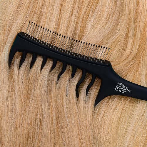 Kiss Colors & Care 2-in-1 Dual-Sided Detangling Wig Comb & Metal Bristles