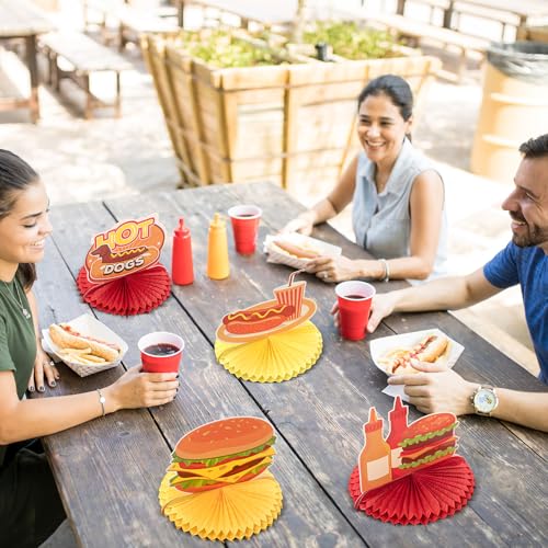 Tioncy 10 Pcs Hot Dog Table Centerpieces for Parties